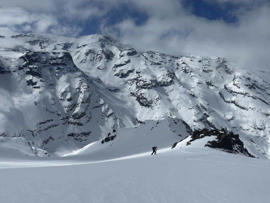 Chile splitboarding in the central Andes near Valle Nevado