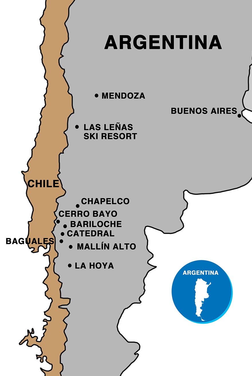 Argentina Resorts Map