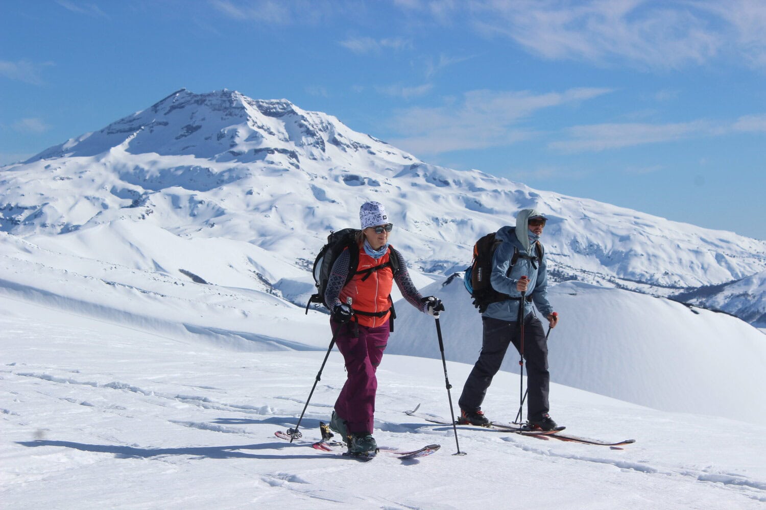 Backcountry skiing from Corralco Chile