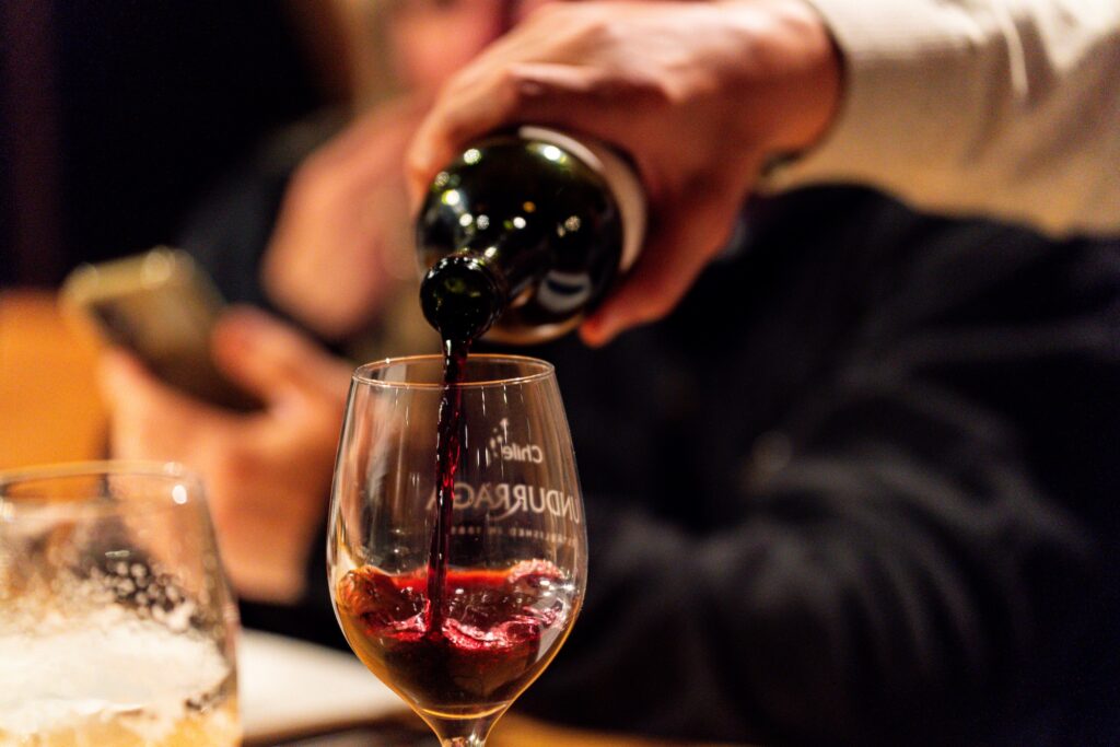 Chilean red wine served each night on your ski trip