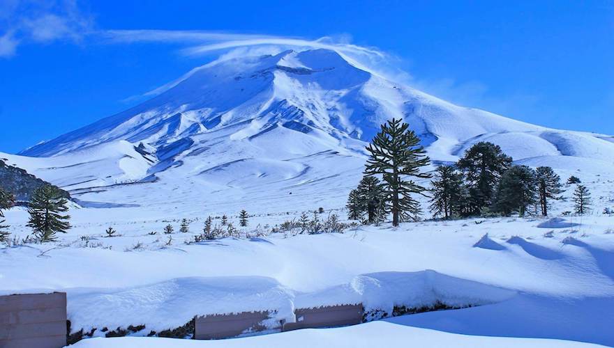 snowboarding terrain in southern chile's volcanoes