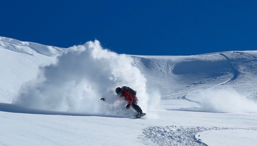 snowboarding in chile