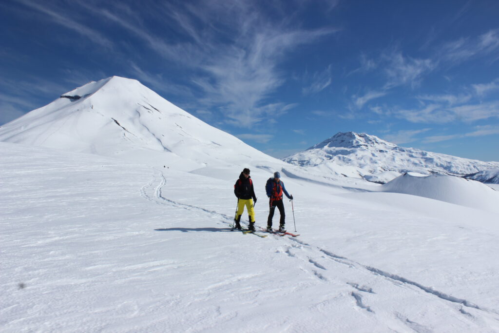 PowderQuest guests volcano ski tour chile